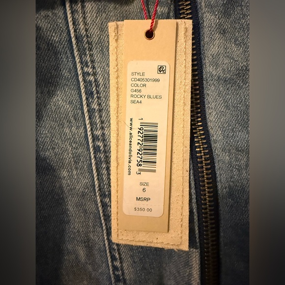 Alice + Olivia Palmer Denim Mini Dress in Rocky Blues - Picture 11 of 11